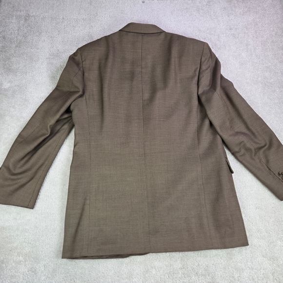 CANALI Wool Silk Blazer Men's 52/US 42‎ Brown Check 3 Button Sport Coat Italy - Picture 2 of 16